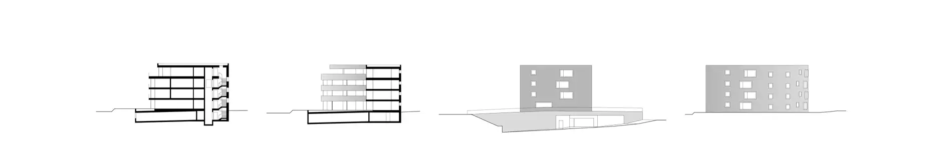 F71 HP Querschnitte Fassaden Nord und Süd