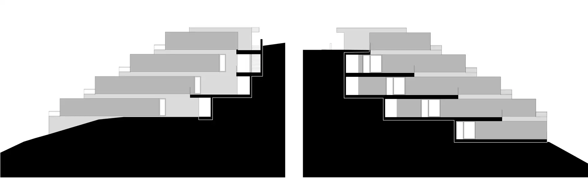 F98 HP Haus B Ost und Westfassade