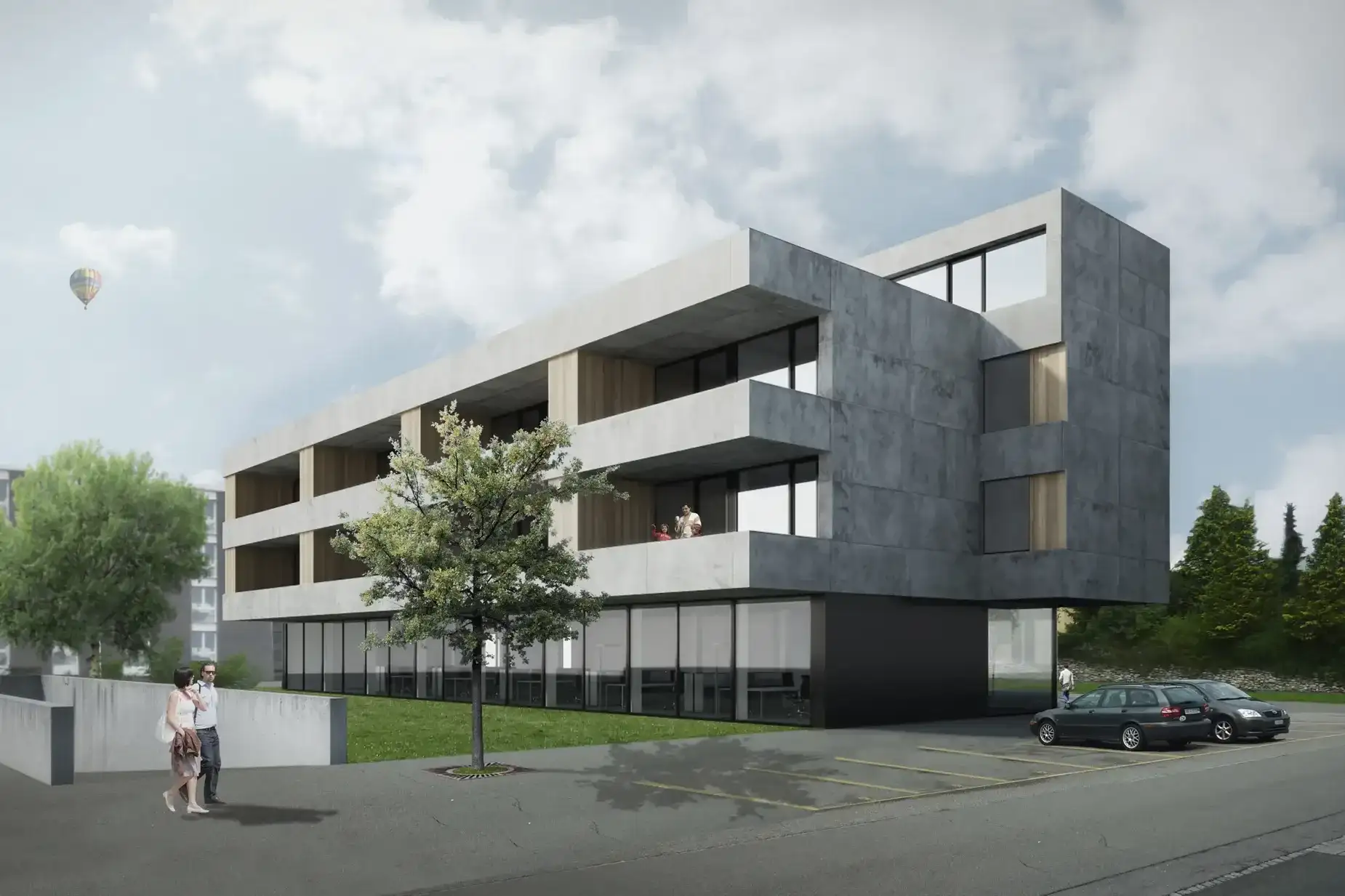 G23 Visualisierung Aussen Parkplatz