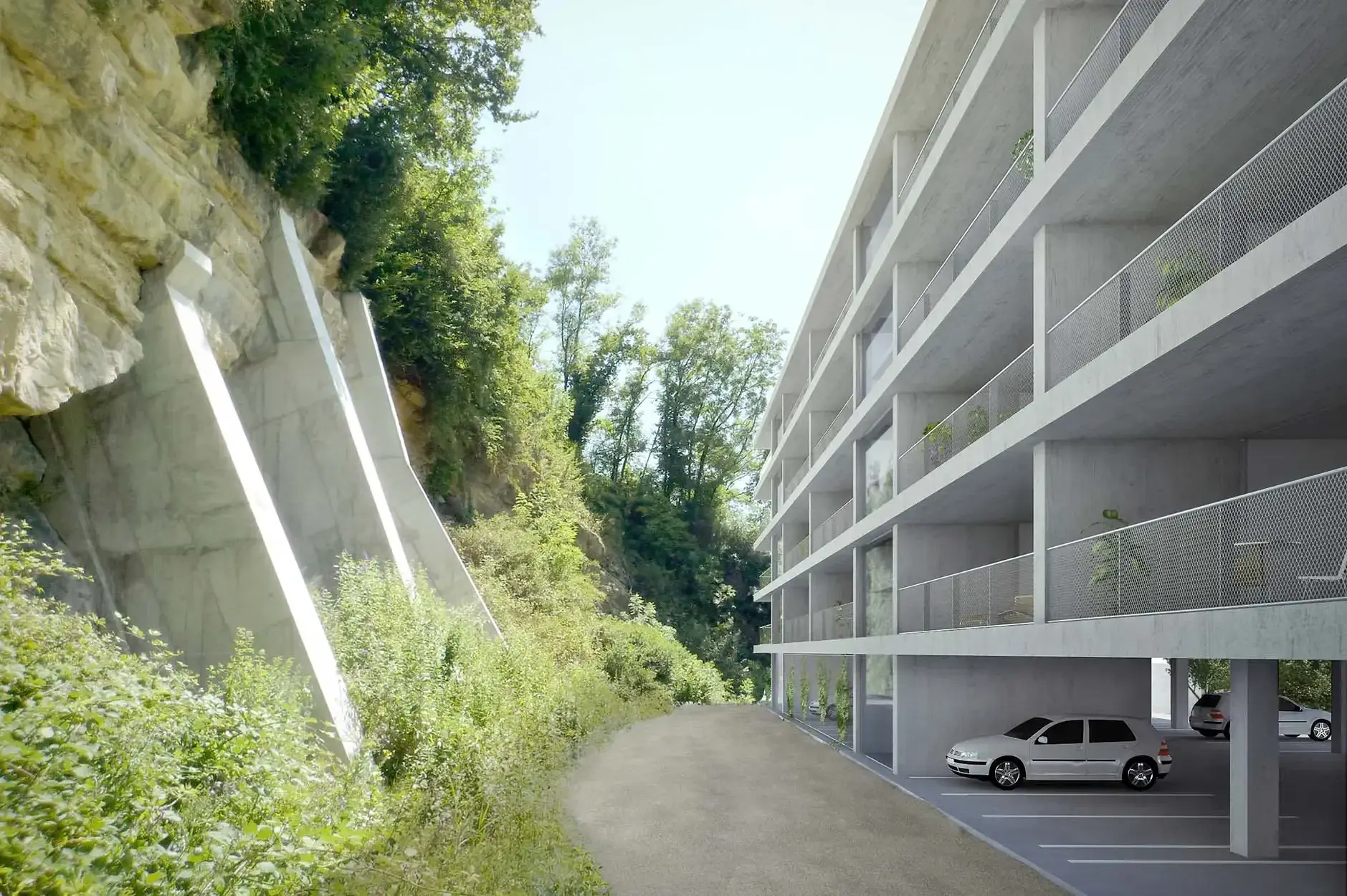 G29 Visualisierung Aussen Parkplatz Steinbruch
