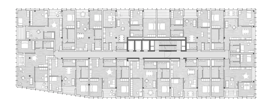 H11 HP Grundriss 10 Obergeschoss Möbliert