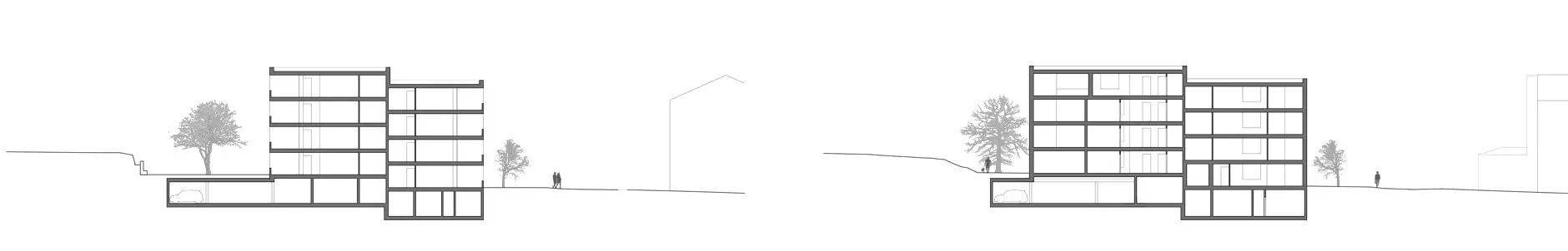 H36 HP TP A Schnitte Häuser A2 und A4