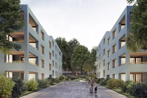 H36 Visualisierung Aussen Erschliessung Fussweg