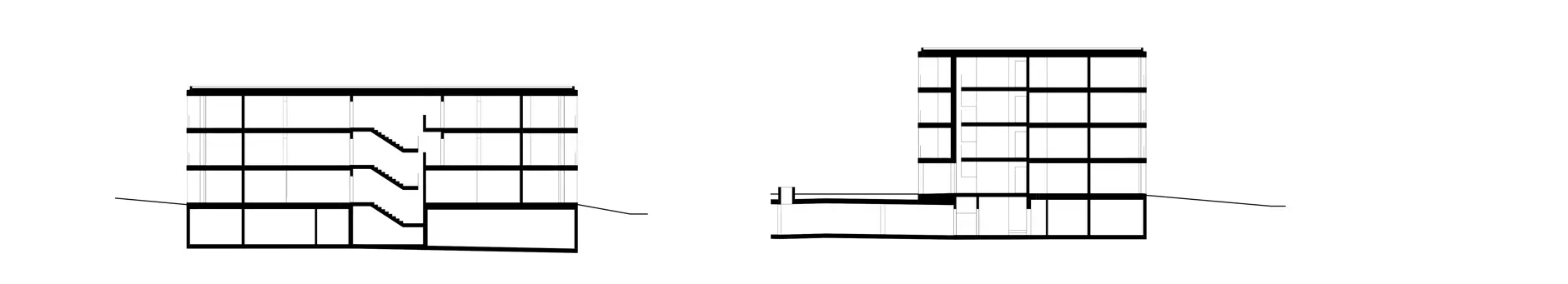 H51 F28 HP Längsschnitte Häuser A und D