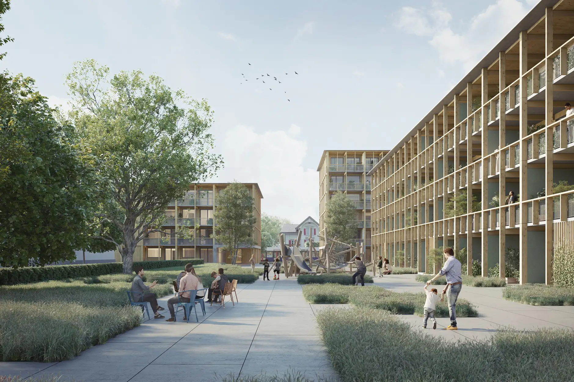 H87 Visualisierung Aussen Innenhof