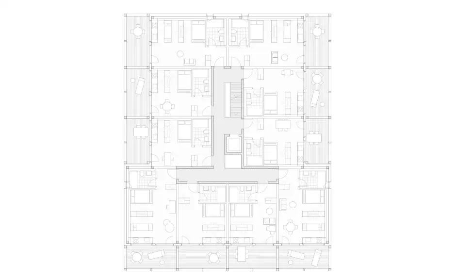 H87 HP Grundriss 1 100 Obergeschoss Möbliert