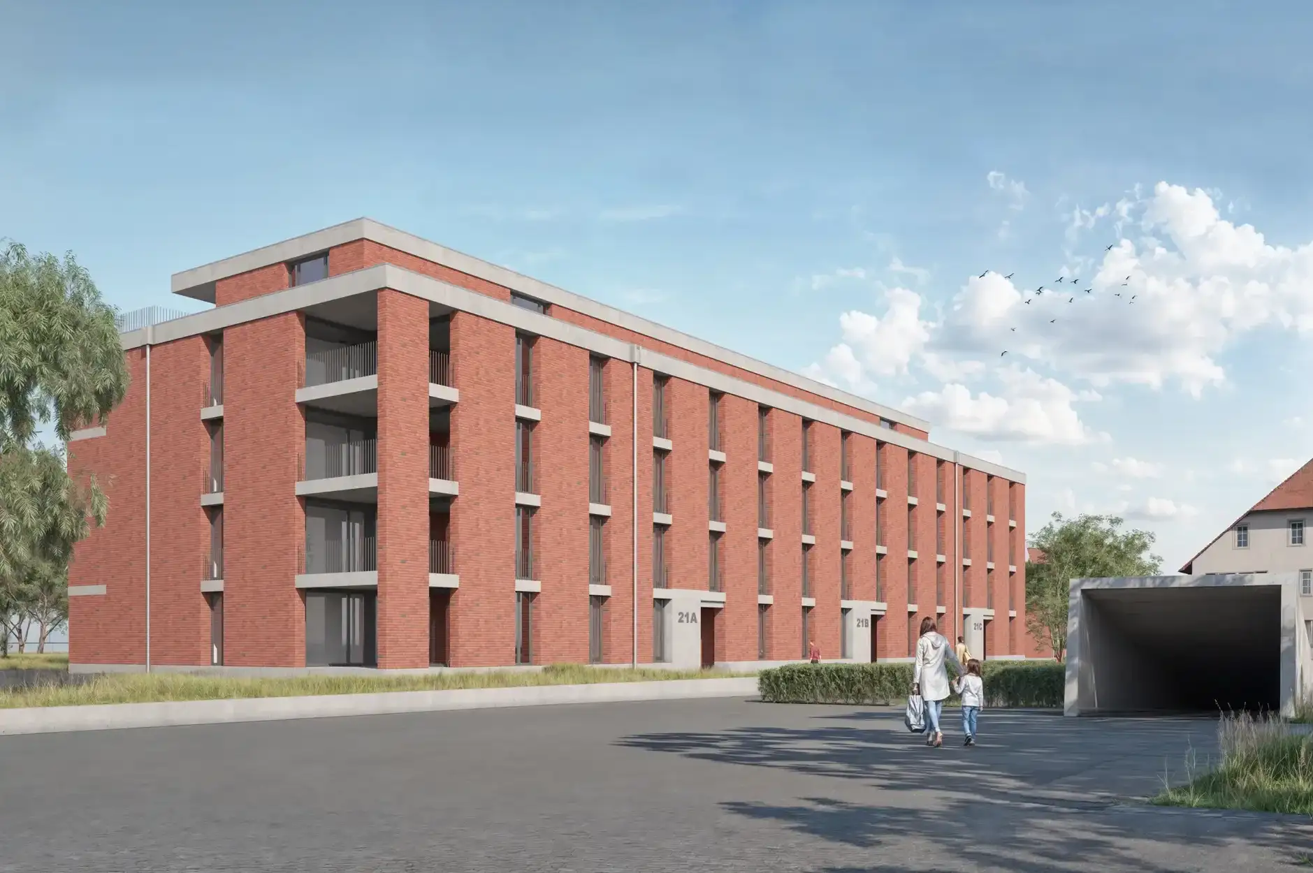 H88 Visualisierung Aussen Einfahrt Garage