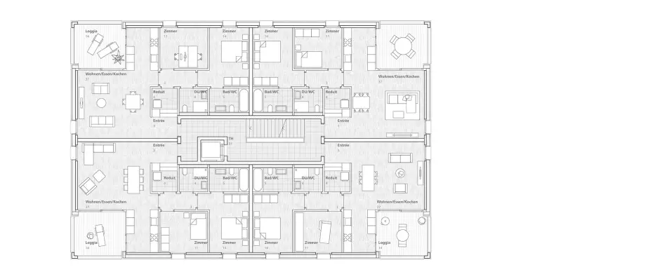 H94 Haus B Grundriss Möbliert