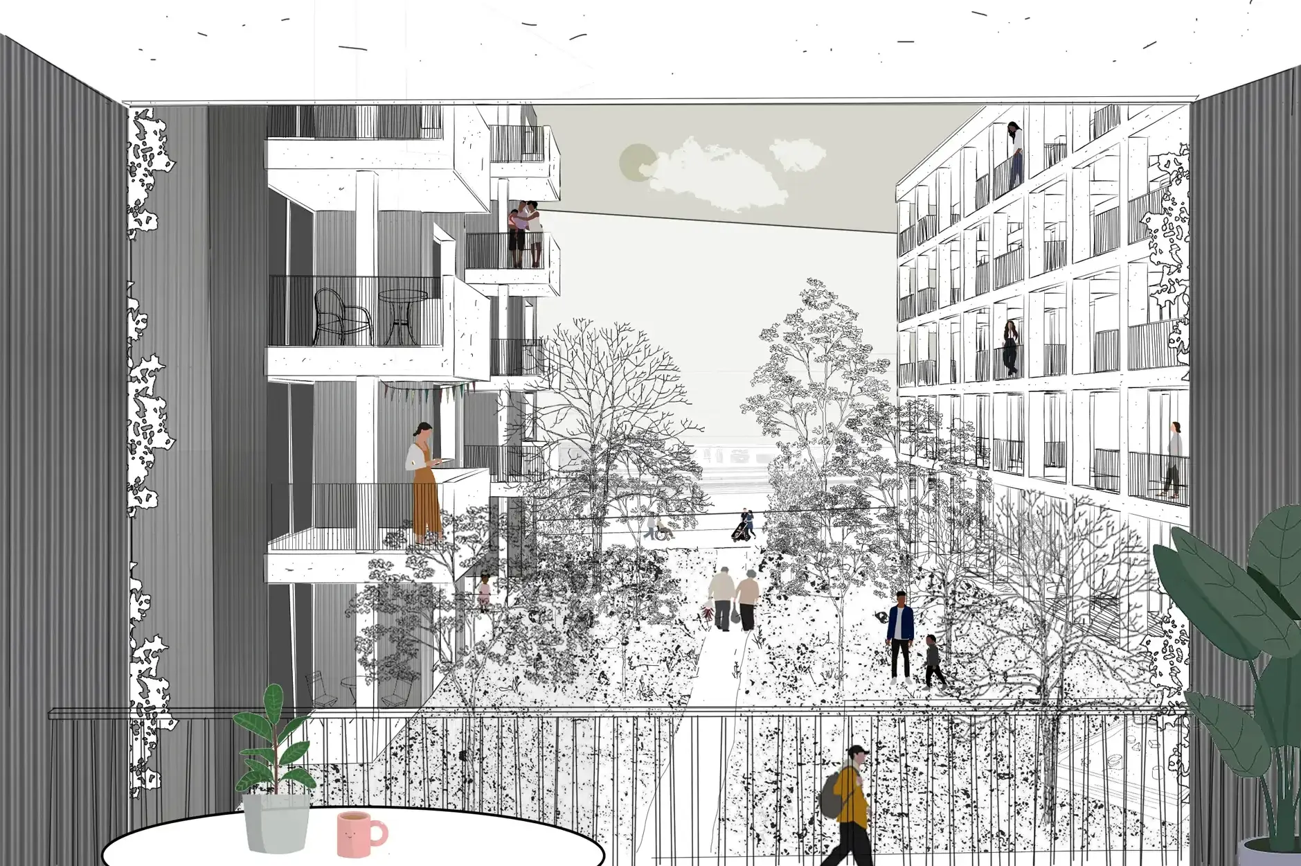 I37 Visualisierung Innen Balkon