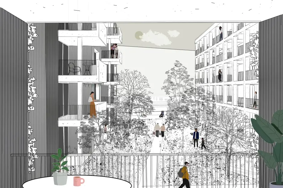 I37 Visualisierung Innen Balkon