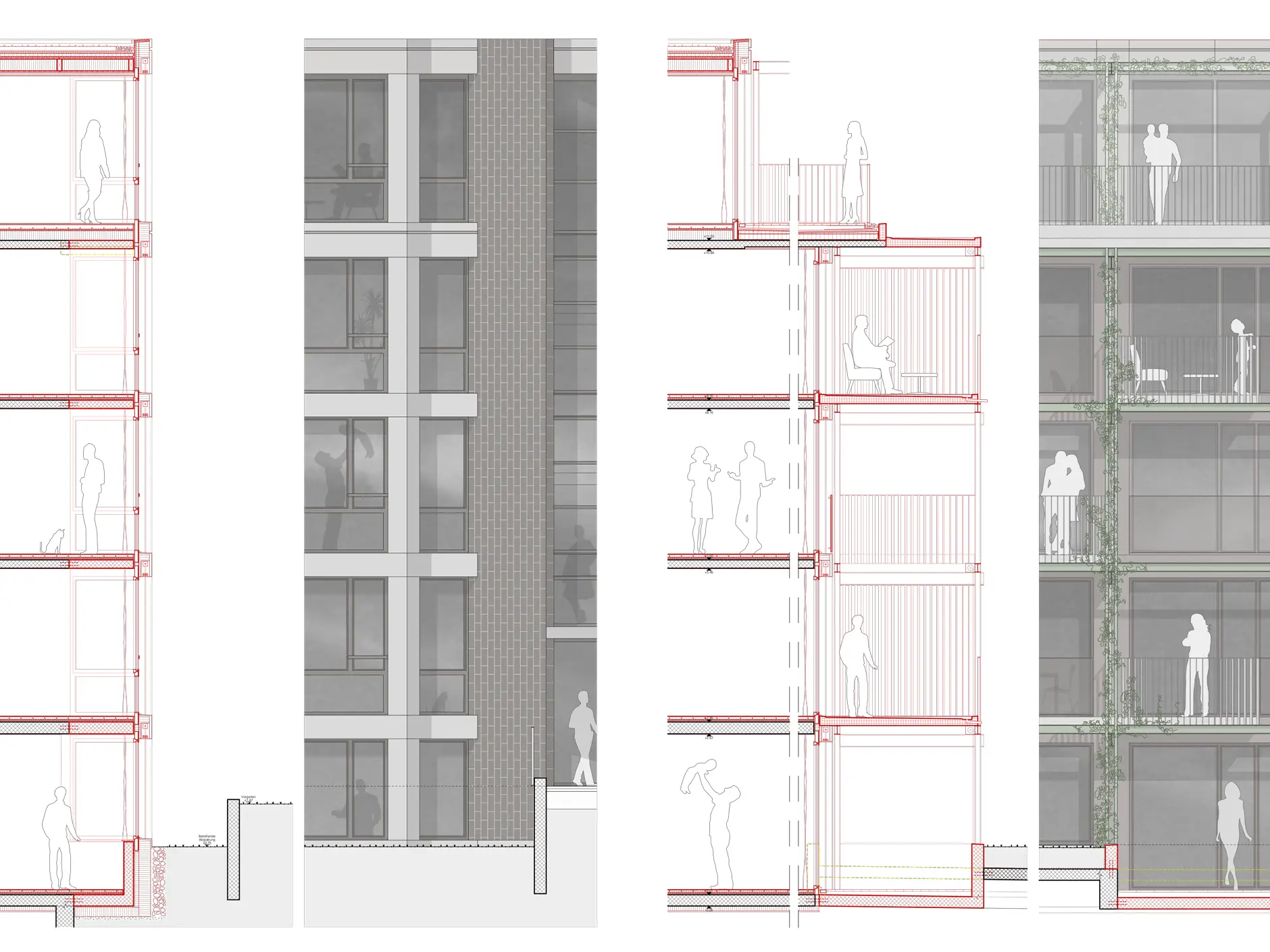 I52 HP Fassadenschnitte
