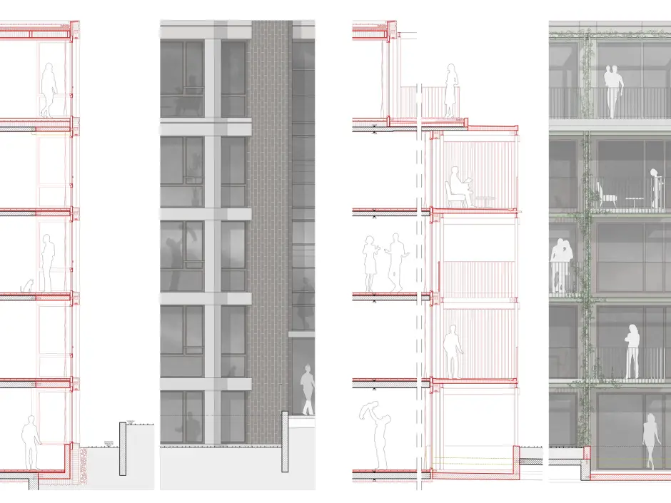I52 HP Fassadenschnitte